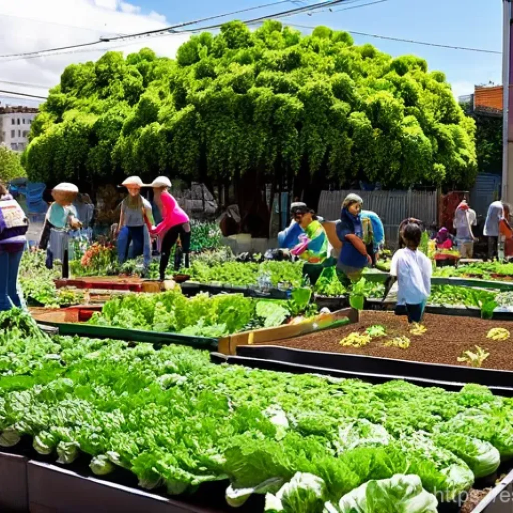 공동체 기반 프로젝트의 성공적인 사례 연구 - **Urban Community Garden in Buenos Aires**
A vibrant, sun-drenched urban community garden in a l...