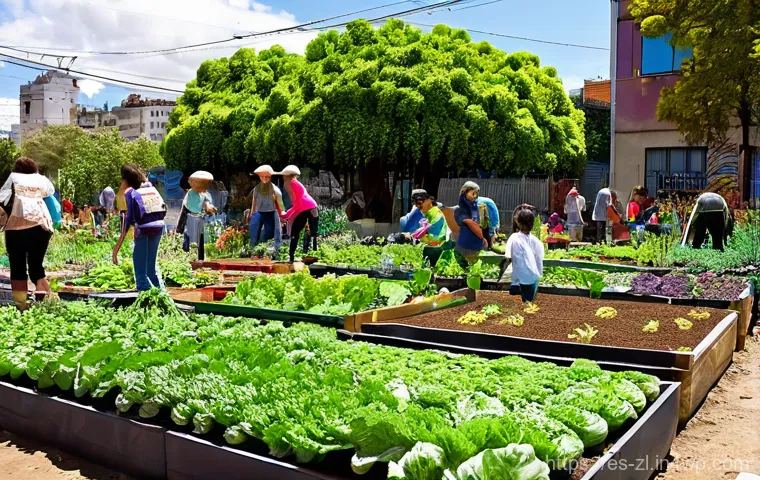 공동체 기반 프로젝트의 성공적인 사례 연구 - **Urban Community Garden in Buenos Aires**
    A vibrant, sun-drenched urban community garden in a l...