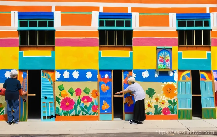 예술을 통한 사회적 통합의 중요성 - **Vibrant Community Mural Painting in a Spanish Neighborhood**
An uplifting and dynamic scene in...