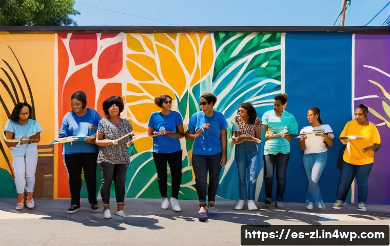 아티스트 레지던시와 커뮤니티의 연계 - **Prompt:** A vibrant community mural project in a lively urban neighborhood in a Spanish-speaking c...